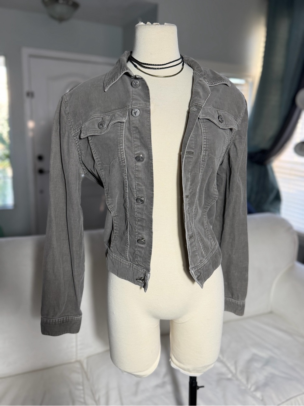 Calvin Klein Gray Corded Denim Jacket